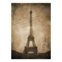 vintage eiffel tower announcement