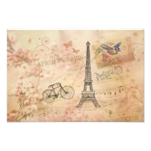 Vintage Eiffel Tower Art Photo