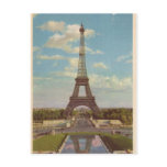 Vintage Eiffel Tower Post Card