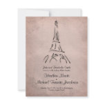 Vintage Eiffel Tower Sepia Wedding Invitation