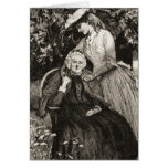 Vintage Elderly Mother and Daughter Card