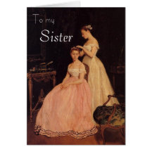 Vintage Elegant Sister Birthday Card