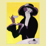 Vintage Elegant Woman Drinking Afternoon Tea Party invitations