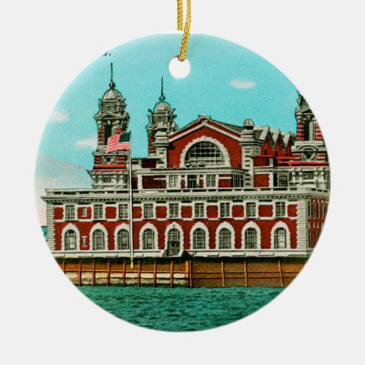 Vintage Ellis Island, New York City Christmas Tree Ornaments | Zazzle