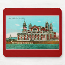 Vintage Ellis Island, New York City Mouse Pads