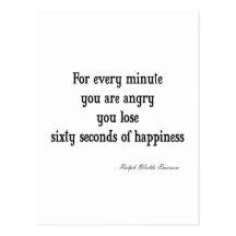 Vintage Emerson Inspirational Happiness Quote Post Cards