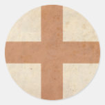 Vintage England Flag Round Stickers