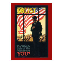 Vintage "Enlist" Recruiting poster Custom Announcements