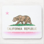 Vintage Fade California Flag Mouse Pad
