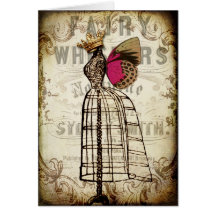 Vintage Fairy Dress Form Greeting Card