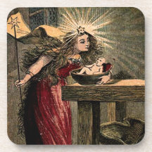 Vintage Fairy Godmother Beverage Coaster