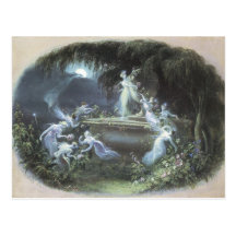 Vintage Fairy Visit At Moonlight 1832 Post Cards