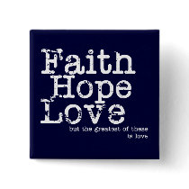 Vintage Faith Hope Love Button