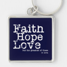 Vintage Faith Hope Love Keychain