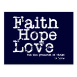 Vintage Faith Hope Love Postcard