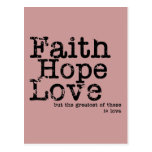 Vintage Faith Hope Love Postcard