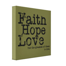 Vintage Faith Hope Love Wrapped Canvas Print