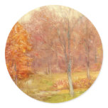 Vintage Fall Forest Painting Stickers