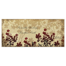 Vintage Fall Wedding Church Program - Red & Cream