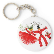 Vintage Family Christmas Keychain