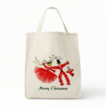 Vintage Family Christmas Organic Grocery Tote bags