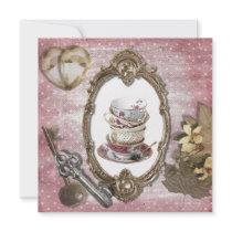 Vintage Fantasy Tea Party Bridal Shower Invitation