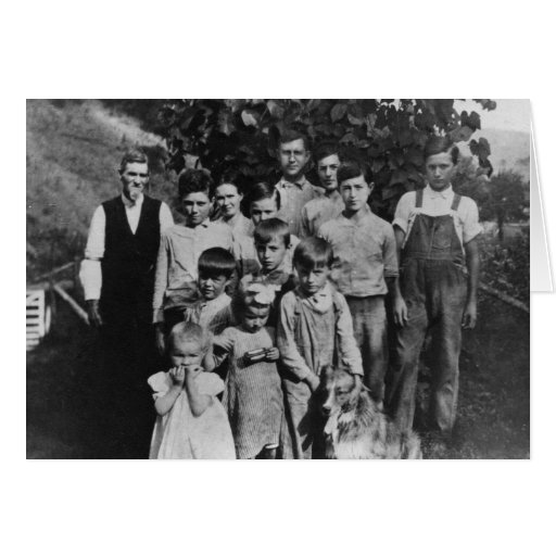 Vintage farm family card