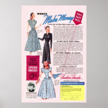 Vintage Fashion Frocks Ad from 1949 Posters