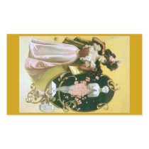 Vintage Fashion Lady Rectangle Stickers
