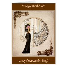 Vintage Fashionista_Velvet Gown_1933 Greeting Cards