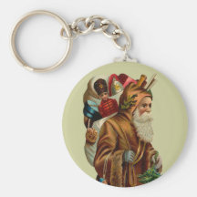Vintage Father Christmas Key Chain