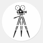 Vintage Film Movie Set Camera Round Stickers