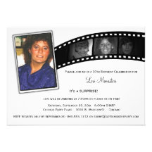 Vintage Film Strip Surprise Party Photo Invite