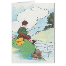 Vintage Fishing Greeting Card