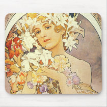 Vintage Floral Art Nouveau Mousepads