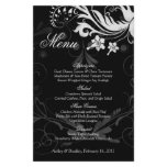 Vintage Floral Black and White Wedding Menu Card Full Color Flyer