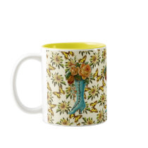 Vintage Floral Boot Mugs