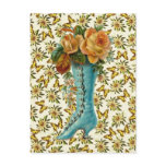 Vintage Floral Boot postcards