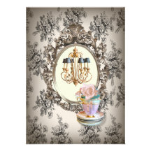 vintage floral chandelier Housewarming Party Custom Invitations