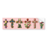 Vintage Floral Cross bumper stickers