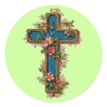 Vintage Floral Cross stickers
