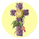 Vintage Floral Cross stickers