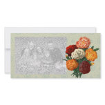 Vintage Floral Display on mint floral pattern photo cards