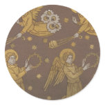 Vintage Floral Fabric (7) Round Stickers