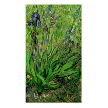 Vintage floral garden flower Iris by Van Gogh. Business Card