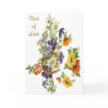 Vintage Floral Horseshoe Greeting Card
