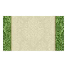 Vintage Floral in Brilliant Green Shades Business Card Template