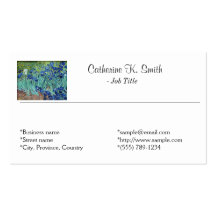 Vintage floral Irises Vincent van Gogh Business Card Templates
