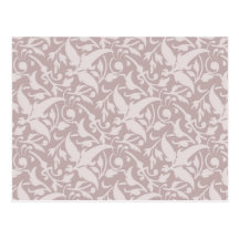 Vintage Floral Pattern 1 - Faded Red Postcards