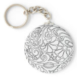 vintage floral pattern keychains